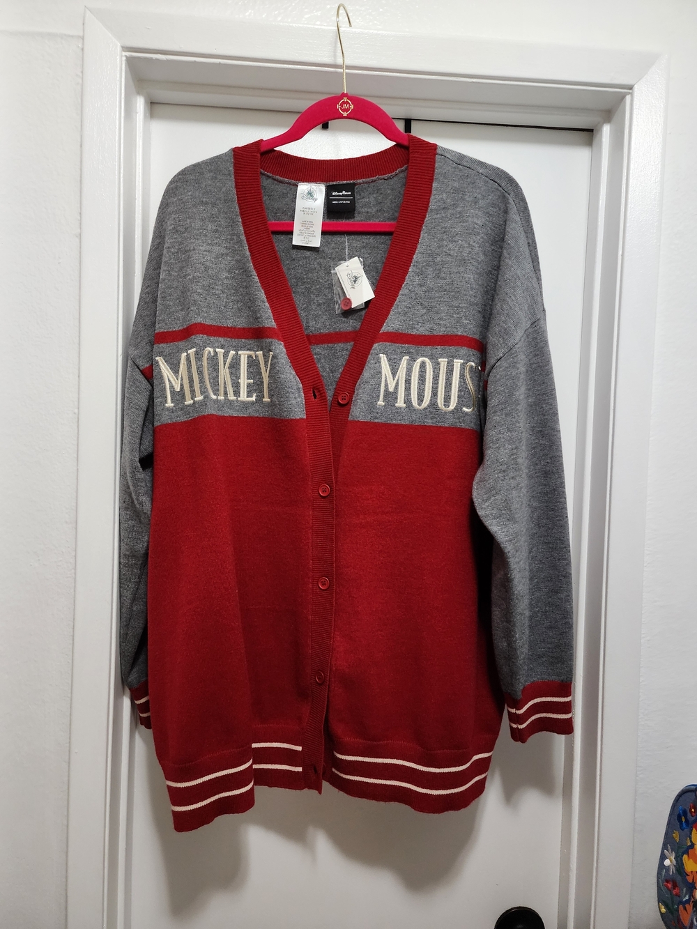 Her Universe Red and Gray Mickey Mouse Cardigan